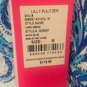 Lilly Pulitzer Loro Dress Baha Dress Bird is the Word Size Medium
